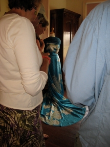 One of Anna's holoku gowns.